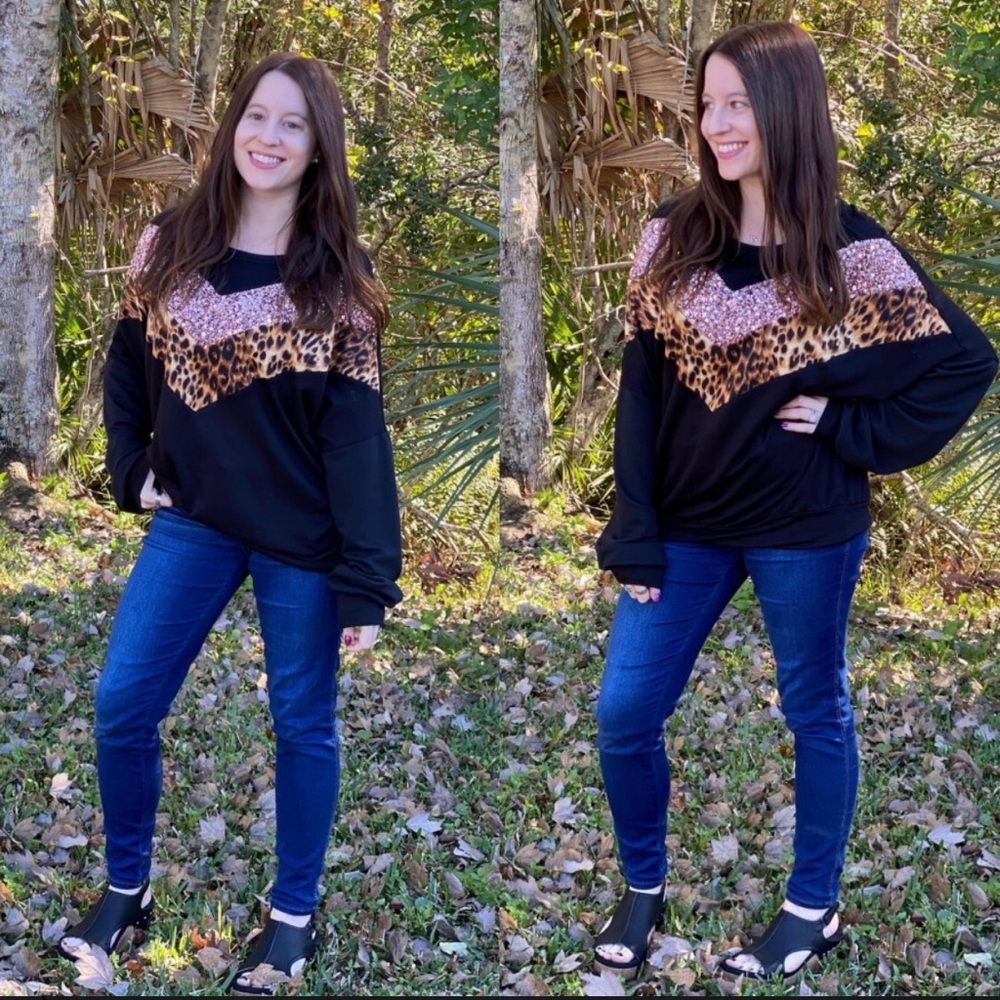 NWOT Phierce and Sparkly Cheetah Top Size 2X